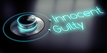 Dial with options: 'Innocent' and 'Guilty