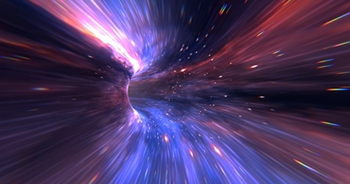 Abstract drive through space representing AI acceleration
